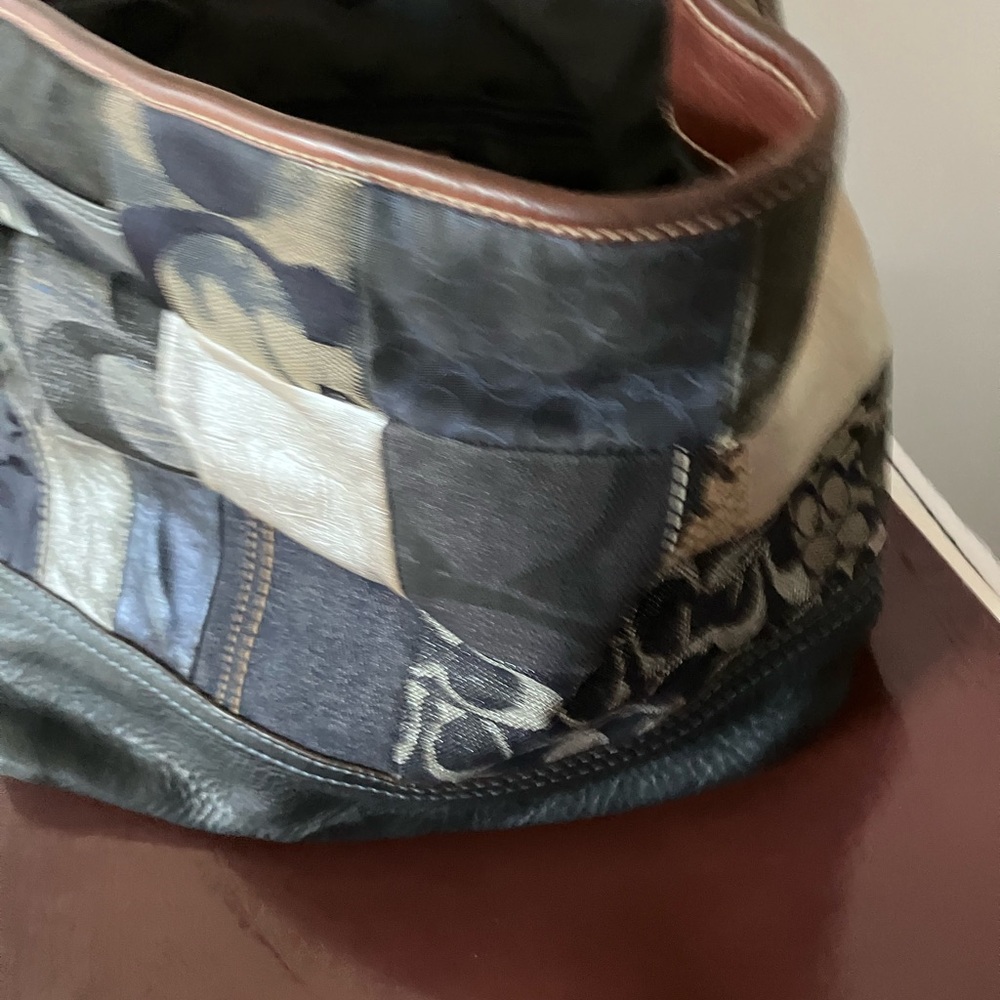 Coach Patchwork Shoulder Bag in Black, Navy & Brown - Picture 4 of 11